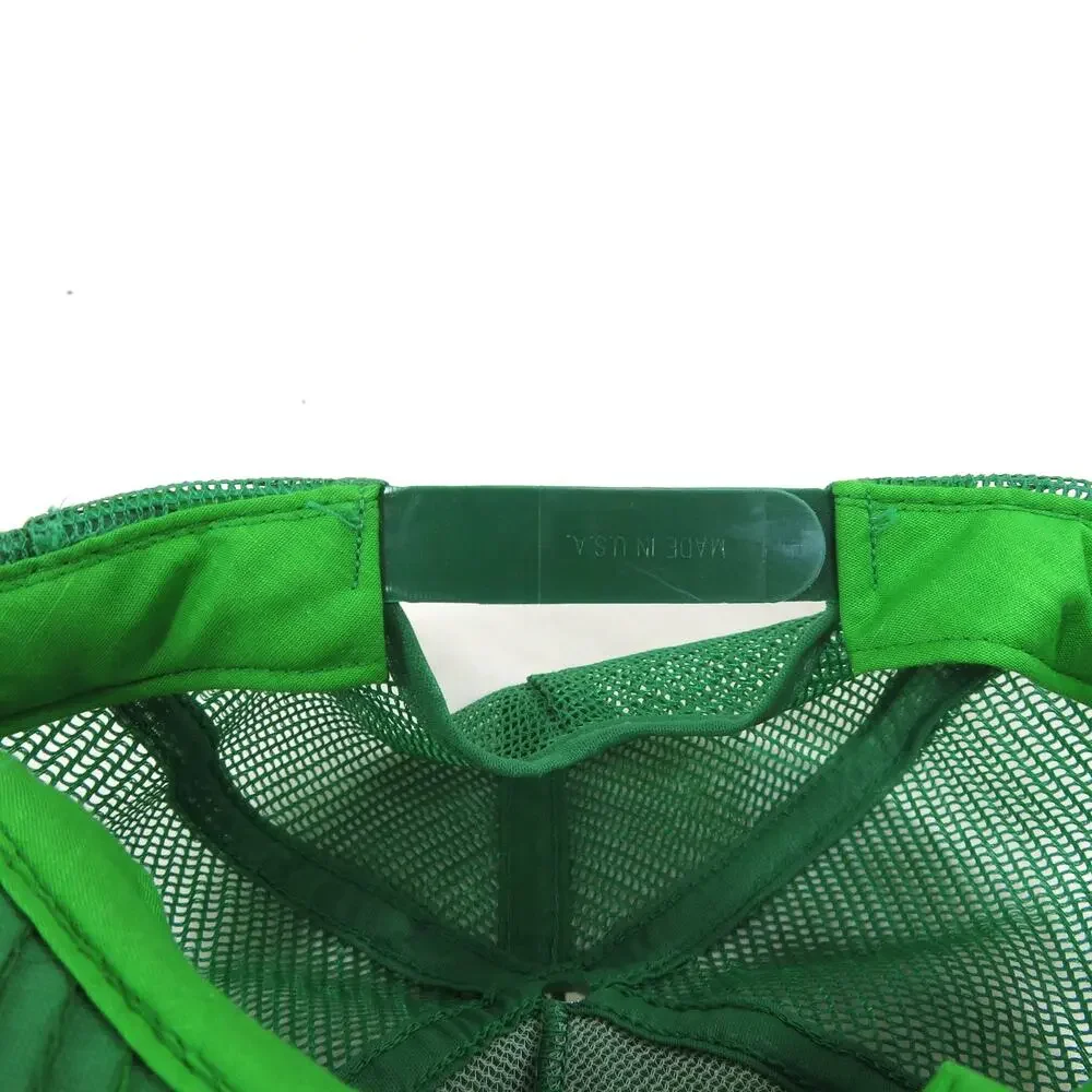 Prairie Trucker Hat Made in USA Cap Green White Gold Mesh One Size Snapback